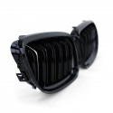 CALANDRES DOUBLE LAMES NOIR BRILLANT BMW SERIE 3 E90 & E91 LCI PHASES 2 08-12 (05035)