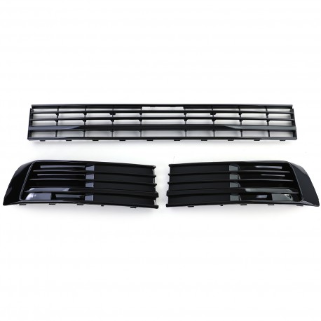 GRILLE NOIRE BRILLANTE CALANDRE SPORT PARECHOC VW T6 MULTIVAN 2015-2019 SANS AAC (06089)