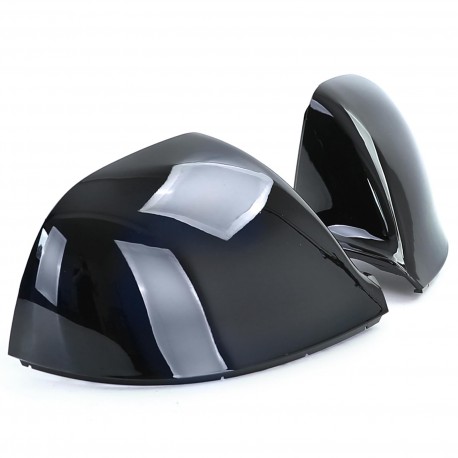 COQUES RETROVISEURS NOIRES BRILLANTES  VOLKSWAGEN VW BUS T5 T6 AMAROK (06102)