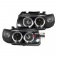 PHARES AVANTS NOIRS FEUX ANGEL EYES ANNEAUX LED VW POLO 6N 1994-1999 (11363)