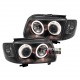 PHARES AVANTS NOIRS FEUX LED ANNEAUX ANGEL EYES VW POLO 6N2 (12638)
