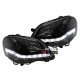 PHARES AVANTS NOIRS FEUX LED DEVIL EYES VW POLO IV 9N3 2005-2009 (00966)