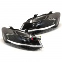 PHARES FULL LED CLIGNOTANTS LEDS DYNAMIQUES VW VOLKSWAGEN POLO 6R et 6C BANDE CHROM (06162)