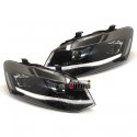 PHARES FULL LED CLIGNOTANTS LEDS DYNAMIQUES VW VOLKSWAGEN POLO 6R et 6C BANDE CHROM (06162)