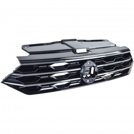 GRILLE CALANDRE SPORT NOIRE ET CHROME VW VOLKSWAGEN T-ROC 2017-2022 (06171)