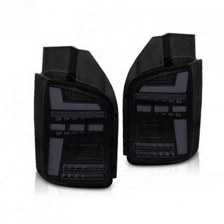 FEUX ROUGES NOIRS LEDS DYNAMIQUES VW T5 BUS TRANSPORTEUR COFFRE 2 PORTES 2003-2009 (06188)