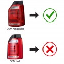 FEUX ROUGES NOIRS LEDS DYNAMIQUES VW T5 BUS TRANSPORTEUR COFFRE 2 PORTES 2003-2009 (06188)