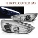 PHARES CHROMES FEUX DE JOUR LED BAR FORD FOCUS 3 2015-2018 (06283)