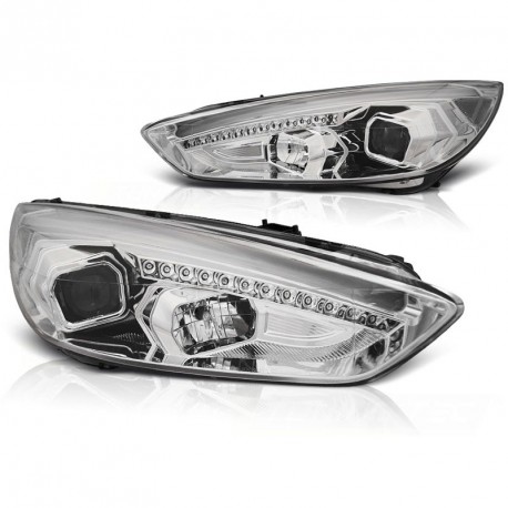 PHARES NOIRS FEUX DE JOUR LED BAR FORD FOCUS 3 2015-2018 (06282)