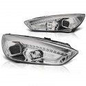 PHARES NOIRS FEUX DE JOUR LED BAR FORD FOCUS 3 2015-2018 (06282)