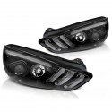 PHARES NOIRS FEUX DE JOUR LED CLIGNOTANTS DYNAMIQUES FORD FOCUS 3 2015-2018 (06284)
