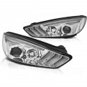 PHARES NOIRS FEUX DE JOUR LED CLIGNOTANTS DYNAMIQUES FORD FOCUS 3 2015-2018 (06284)