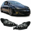 PHARES TUNING NOIRS PEUGEOT 206 PRISE H4 (14513)