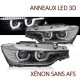 PHARES NOIRS FEUX DE JOUR ANNEAUX LED 3D BMW SERIE 3 F30 F31 XENON SANS ASF 2011-2015 (06297)