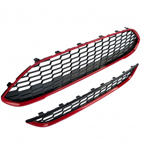 CALANDRE SPORT BORDURE ROUGE LOOK ST FORD FIESTA 2013-2017 (06314)