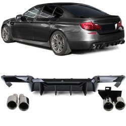 DIFFUSEUR SPORT DUPLEX AVEC SORTIE FACTICE NOIR BMW SERIE 5 F10 F11 520 523 525 528 530 (06326)