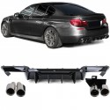 DIFFUSEUR SPORT DUPLEX AVEC SORTIE FACTICE NOIR BMW SERIE 5 F10 F11 520 523 525 528 530 (06326)