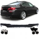 DIFFUSEUR SPORT DUPLEX AVEC SORTIES FACTICES NOIR BMW SERIE 5 F10 F11 520 523 525 528 530 (06327)