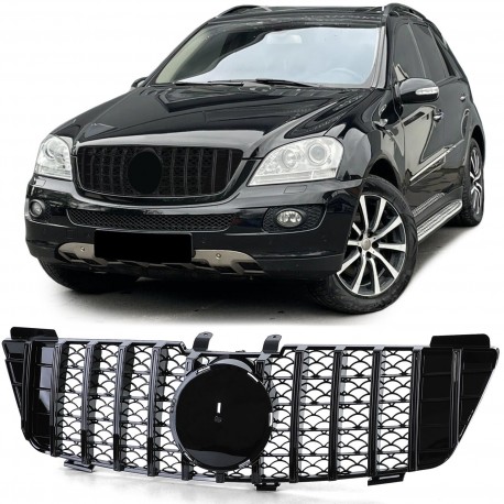 CALANDRE GRILLE PANAMERICANA LIGNE AMG GT-R FULL BLACK MERCEDES ML W164 PH1 2005-2008 (05703)