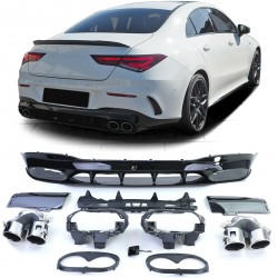DIFFUSEUR NOIR AVEC DOUBLES SORTIES MERCEDES CLA C118 & X118 Ap 2019 (06334)