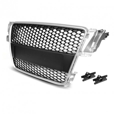 CALANDRE SPORT NOIRE ET SILVER LIGNE RS5 AUDI A5 S5 8T 8F 2007-2011 (06339)