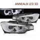 PHARES CHROMES FEUX DE JOUR ANNEAUX LED 3D BMW SERIE 3 F30 F31 2011-2015 (06349)