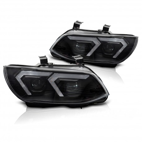 PHARES NOIRS FEUX DE JOUR LED BAR BMW SERIE 3 E92 E93 XENON SANS ASF 2010-2013 (06291)