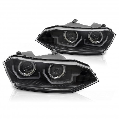 PHARES NOIRS FEUX CLIGNOTANTS SEQUENTIELS VW POLO 6 AW 2G 2017-2021 (05747)