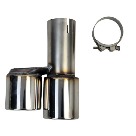 EMBOUT SILENCIEUX ECHAPPEMENT UNIVERSEL DOUBLE SORTIES DUPLEX (04422)