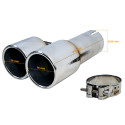 EMBOUT SILENCIEUX ECHAPPEMENT UNIVERSEL DOUBLE SORTIES DUPLEX (04422)