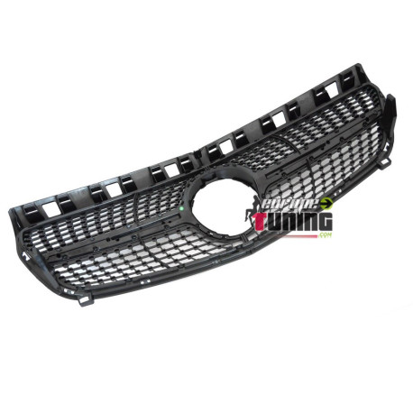 CALANDRE GRILLE DIAMANT NOIRE ET CHROME LIGNE GT-R MERCEDES CLASSE A W176 2012-2015 (06432)