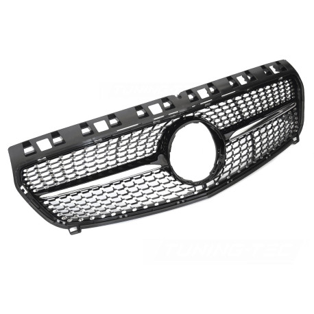 CALANDRE GRILLE DIAMANT NOIRE ET CHROME LIGNE GT-R MERCEDES CLASSE A W176 2012-2015 (06432)
