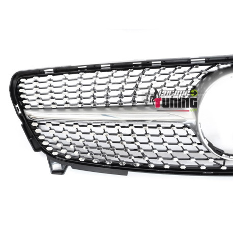CALANDRE GRILLE DIAMANT SILVER CHROME LIGNE GT-R MERCEDES CLASSE A W176 2015-2018 (06434)