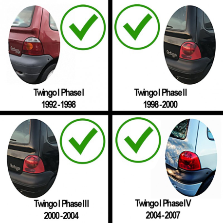 FEUX TUNING NOIRS POUR RENAULT TWINGO 1 DE 1992 A 2007 (11525)