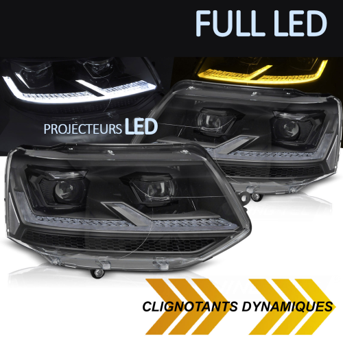 PHARES NOIRS CONVERSION FULL LED DYNAMIQUES VW T5 2009-2015 (06496)
