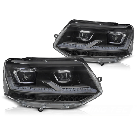 PHARES NOIRS ET CHROMES CONVERSION FULL LED DYNAMIQUES VW T5 2009-2015 (06497)