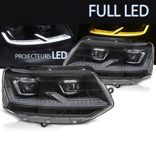 PHARES NOIRS ET CHROMES CONVERSION FULL LED VW T5 2009-2015 (06498)