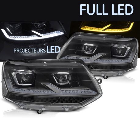 PHARES NOIRS ET CHROMES CONVERSION FULL LED VW T5 2009-2015 (06498)
