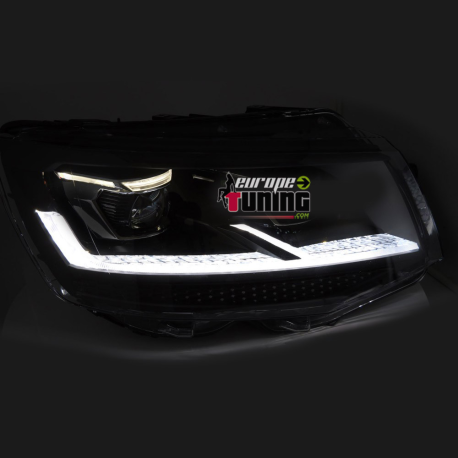 PHARES NOIRS ET CHROMES CONVERSION FULL LED DYNAMIQUES VW T6 2015-2019 (06499)
