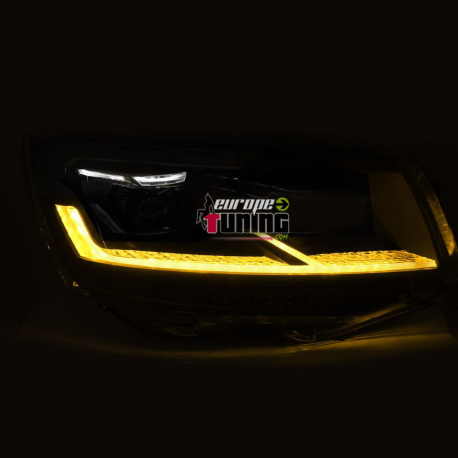 PHARES NOIRS ET CHROMES CONVERSION FULL LED DYNAMIQUES VW T6 2015-2019 (06499)