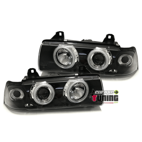 PHARES CCFL ANGEL EYES NOIRS BMW E36 COUPE / CABRIOLET (00508)