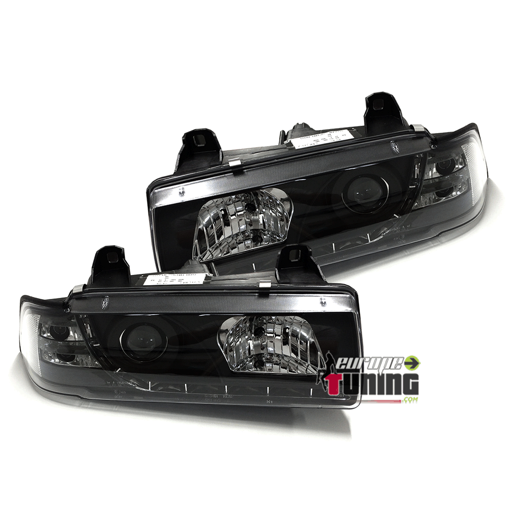 PHARES DIURNES DRL NOIRS BMW E36 COUPE / CABRIO (03317)