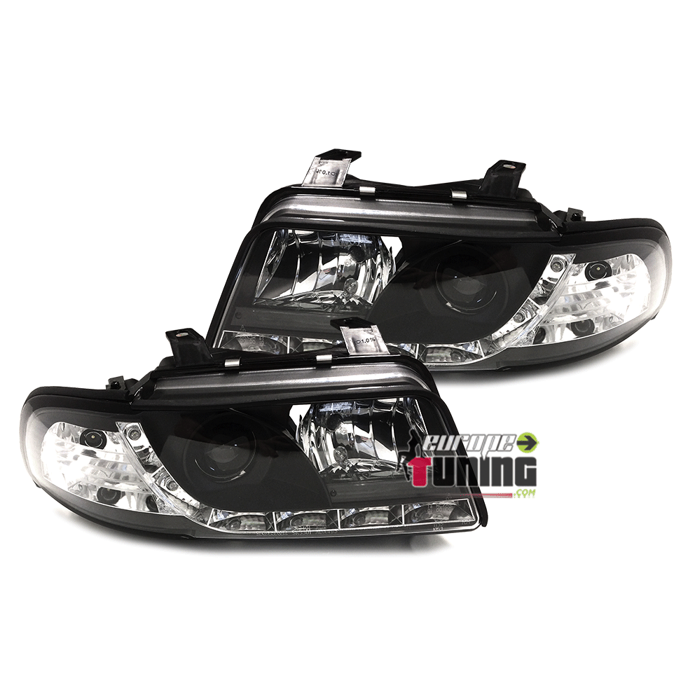 PHARES DIURNES NOIRS R87 DRL AUDI A4 PH2 99-2001 (00354)