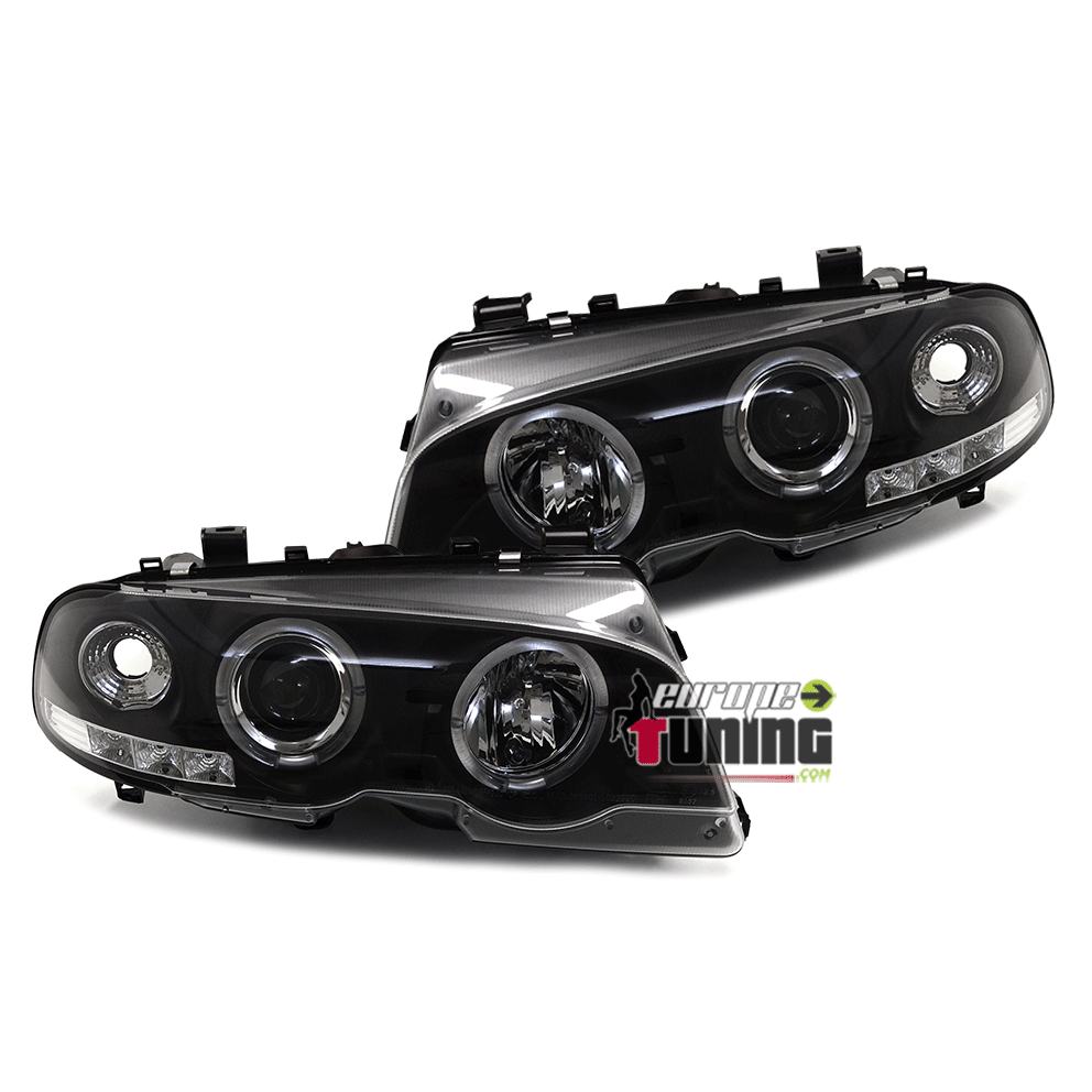PHARES ANGEL EYES NOIRS BMW E46 coupé / cabrio 99-03 (00945)