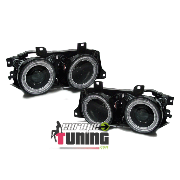 PHARES ANGEL EYES NOIRS TUNING BMW E32 E34 (13706)