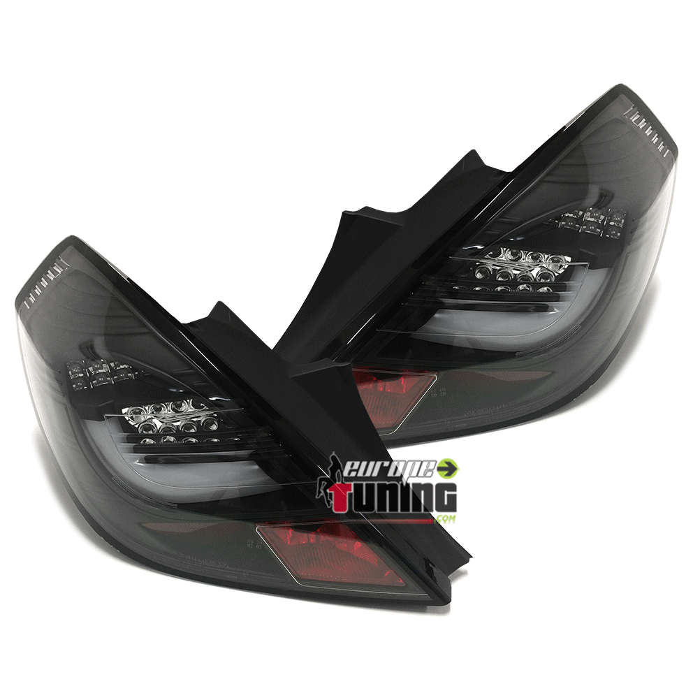 FEUX ARRIERES ROUGES NOIRS LED OPEL CORSA D GTC TWIN TOP 3 PORTES (02777)
