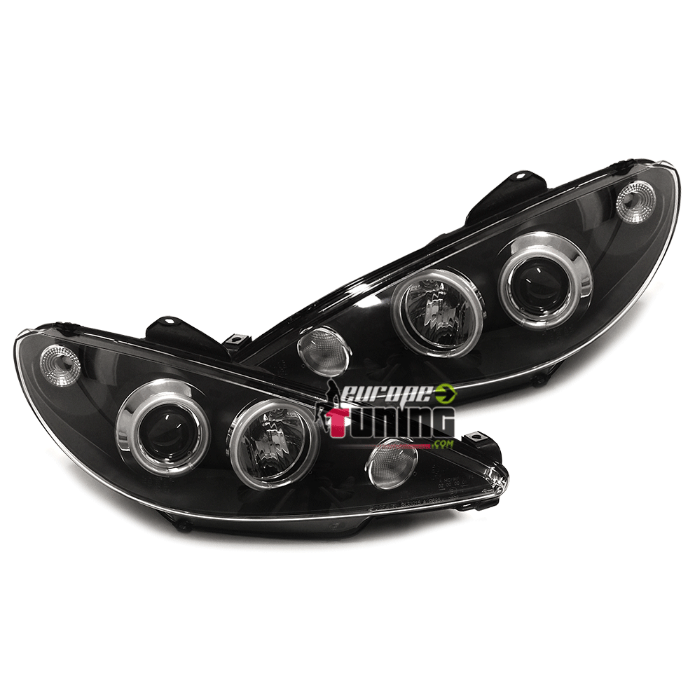PHARES CCFL ANGEL EYES H7 NOIRS PEUGEOT 206 ap 2002 (00767)