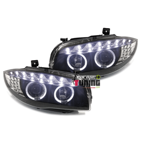 PHARES ANGEL DEVIL EYES NOIRS BMW SERIE 1 E81 / E82 / E87 / E88﻿ (04205)