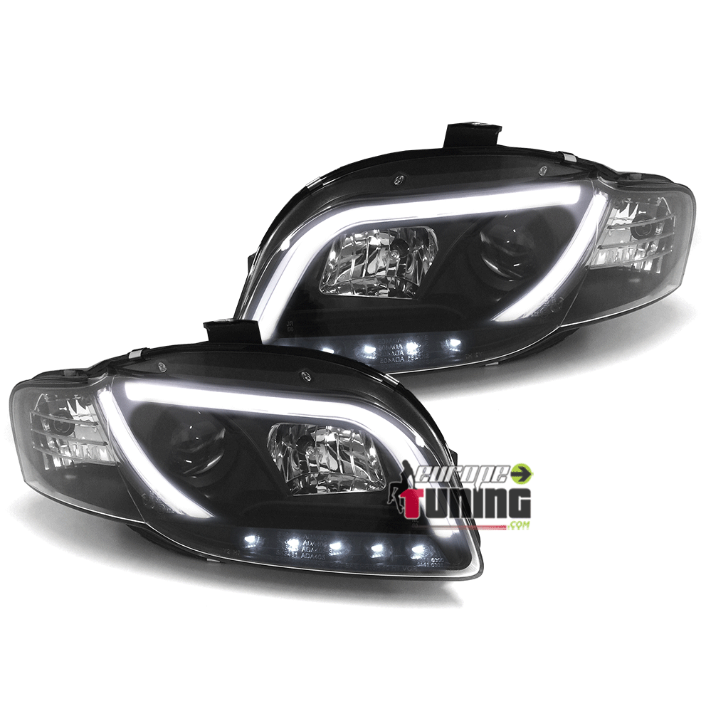 PHARES NOIRS FEUX AVANTS DE JOUR DIURNES AUDI A4 B7 ap 2004 (04387)