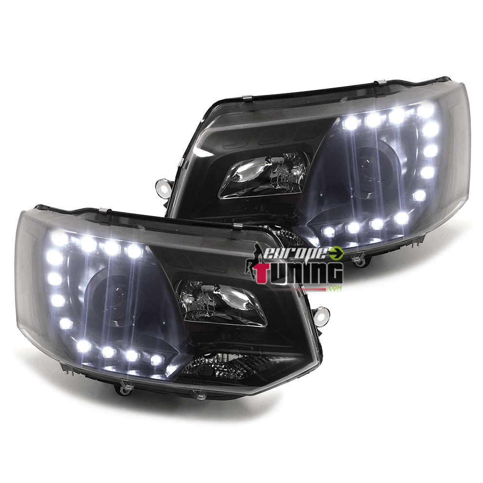 PHARES FEUX AVANTS DIURNES NOIRS VOLKSWAGEN BUS T5 APRES 2009 (04471)